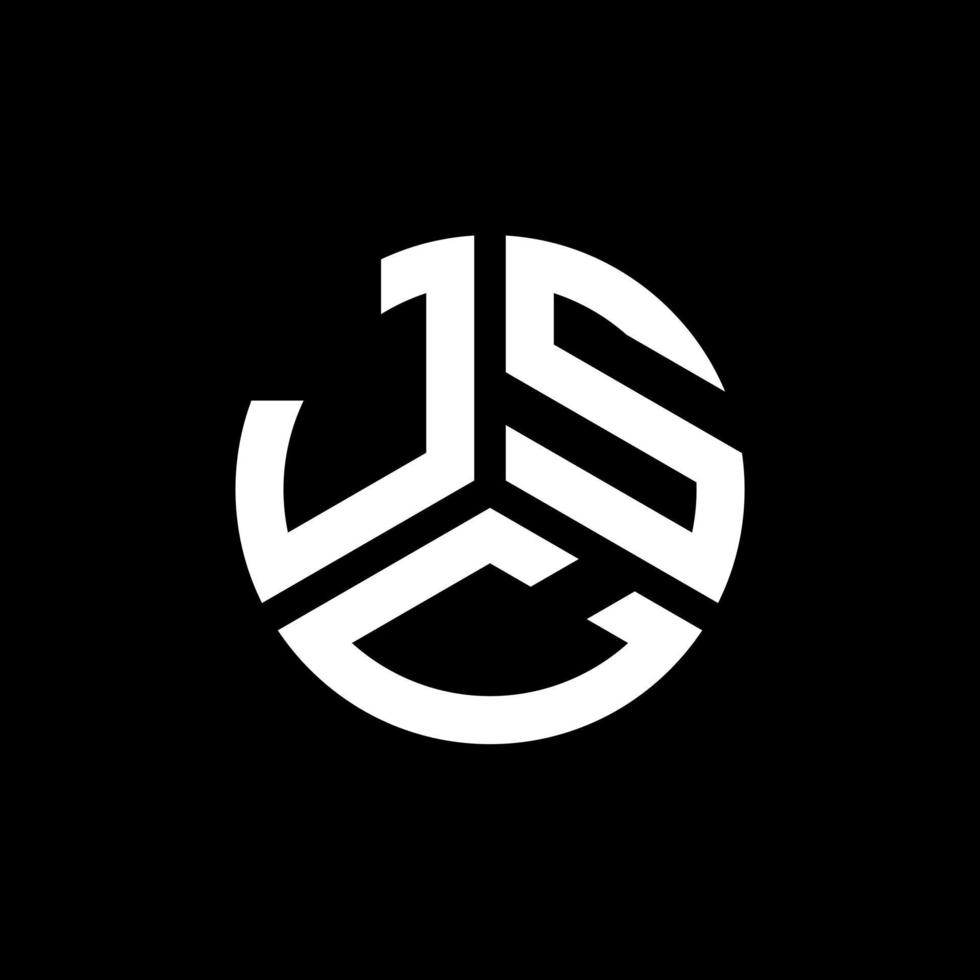 jsc lettera logo design su sfondo nero. jsc creative iniziali lettera logo concept. disegno della lettera jsc. vettore