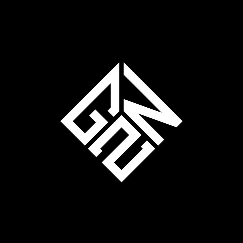 gzn lettera logo design su sfondo nero. gzn creative iniziali lettera logo concept. disegno della lettera gzn. vettore