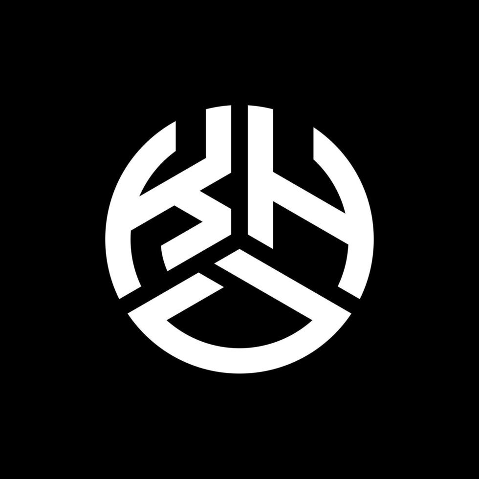 khd lettera logo design su sfondo nero. khd creative iniziali lettera logo concept. disegno della lettera khd. vettore