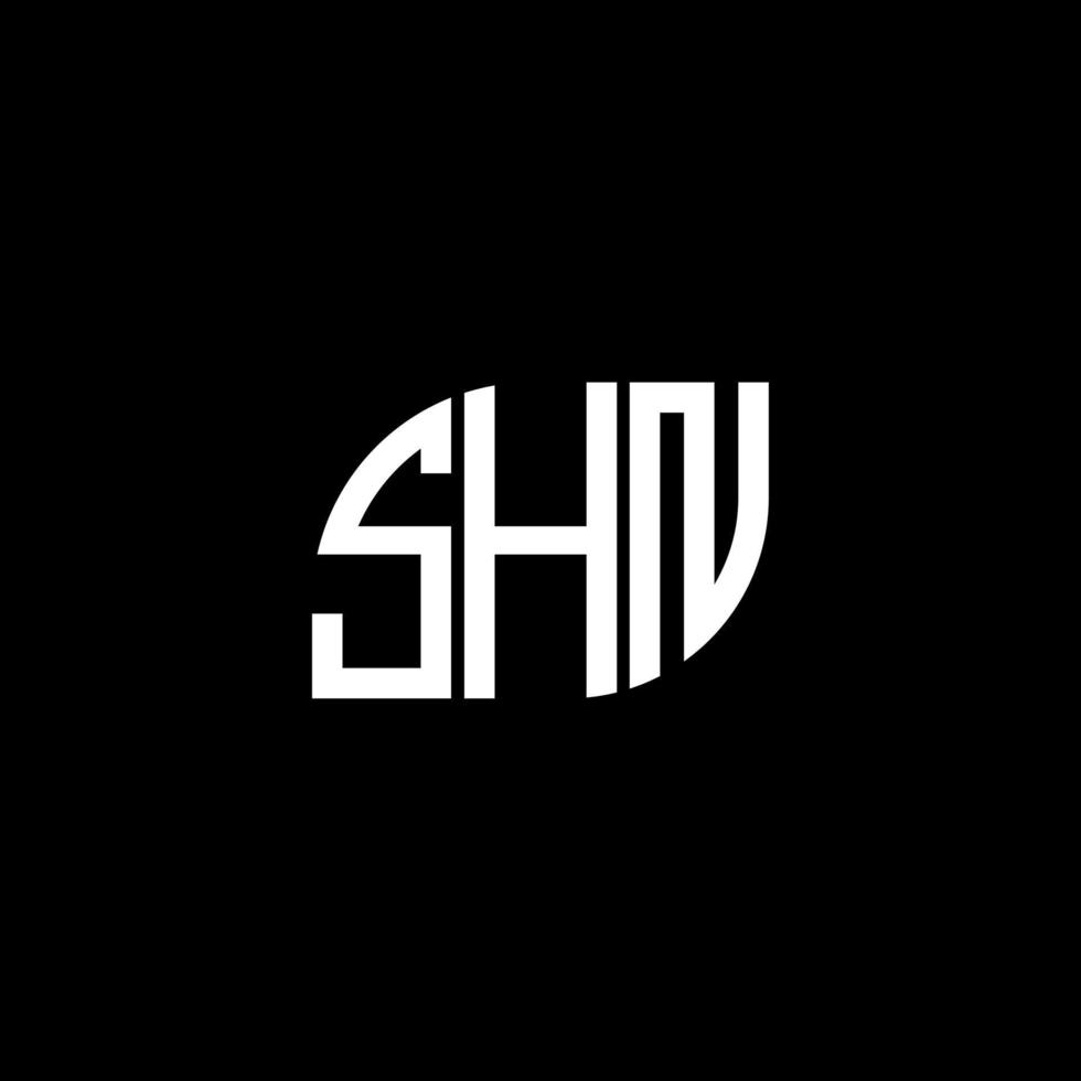 shn lettera logo design su sfondo nero. shn creative iniziali lettera logo concept. disegno della lettera shn. vettore