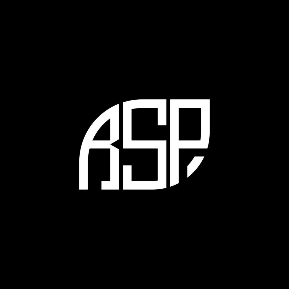 design del logo della lettera rsp su sfondo nero. rsp creative iniziali lettera logo concept. disegno della lettera rsp. vettore