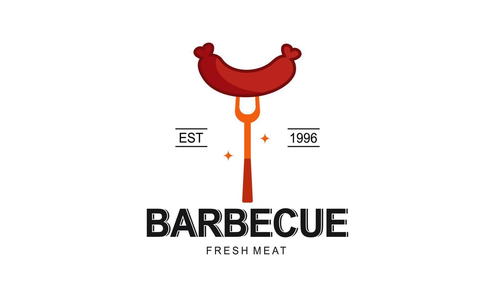 modello di logo barbecue creativo con dettagli vettore