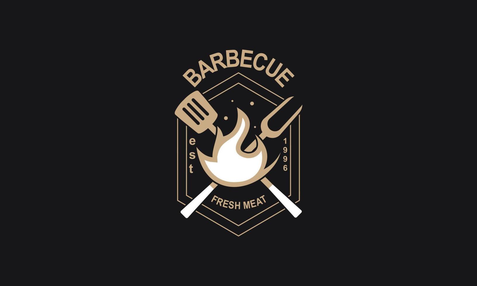 modello di logo barbecue creativo con dettagli vettore