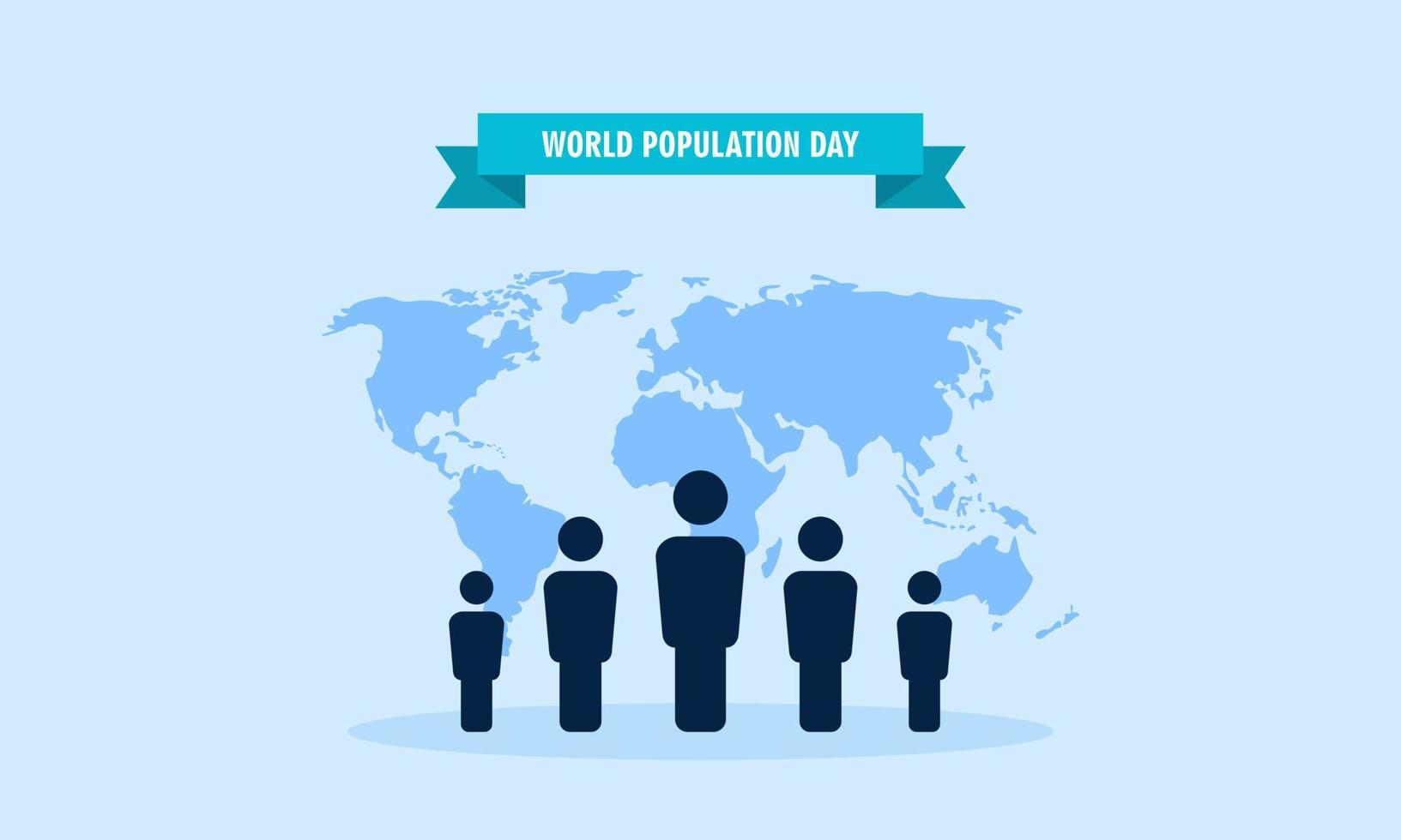 illustrazione, poster o banner della giornata mondiale della popolazione vettore