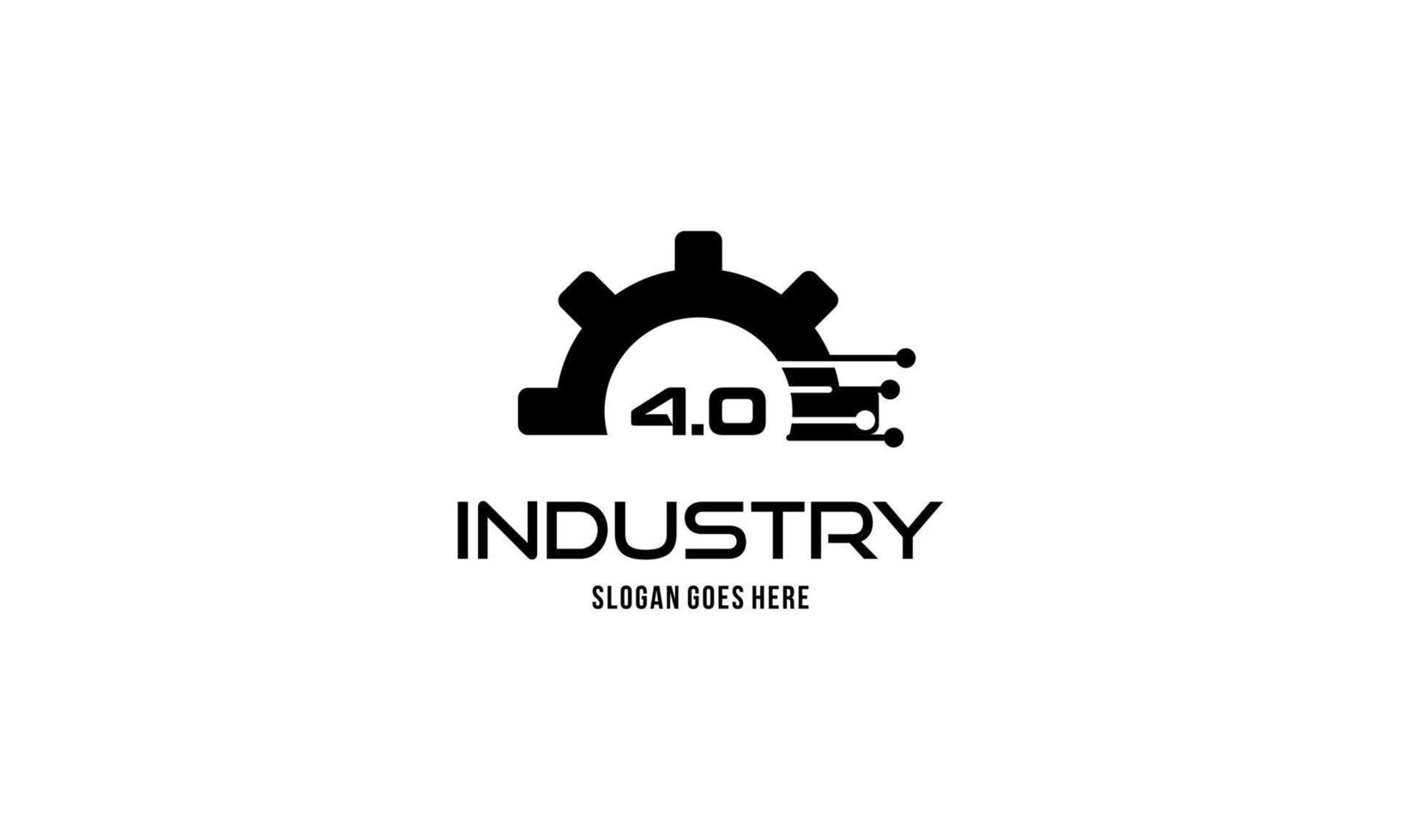 industria 4.0 concetto di controllo aziendale o logo, fabbrica mondiale e ruota eclettica, concetto di sistemi fisici cyber, logo di fabbrica intelligente. vettore