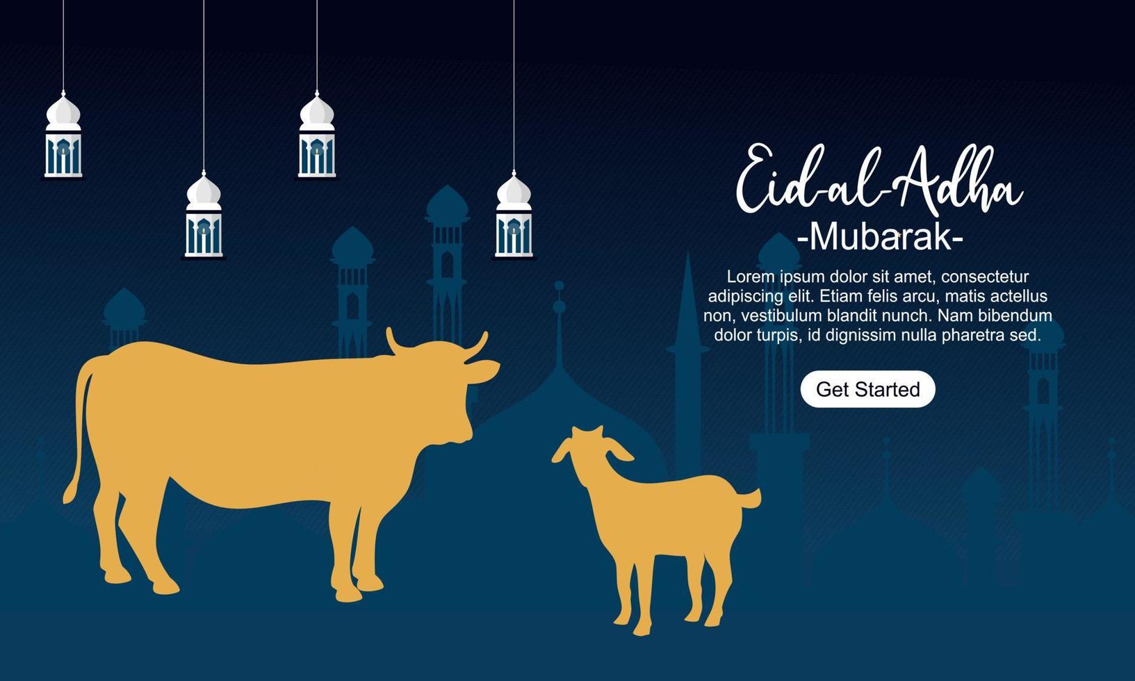 modello di banner per social media del festival islamico eid al adha mubarak vettore