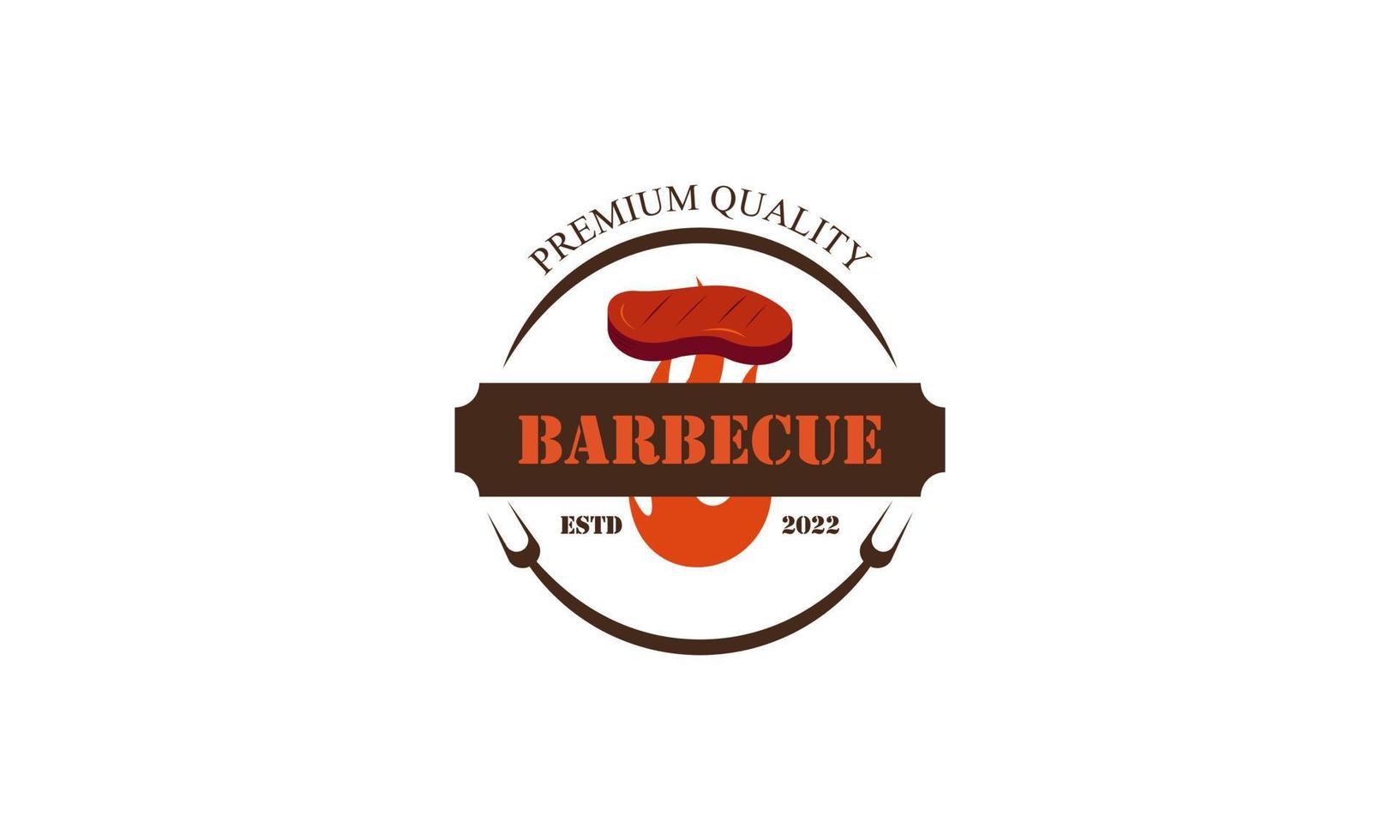 modello di logo barbecue creativo con dettagli vettore