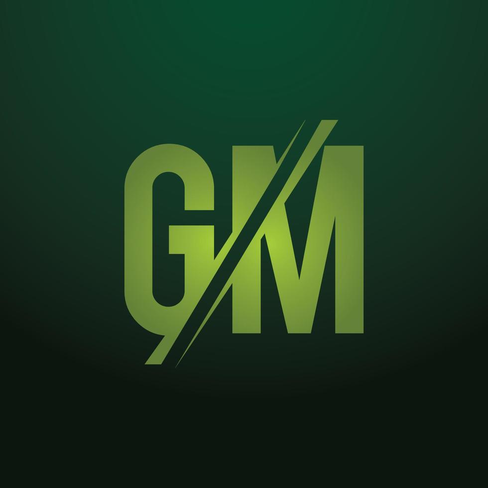 logo dell'icona dell'alfabeto basato sull'iniziale gm mg. vettore
