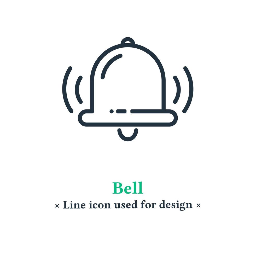 icona vettoriale di una campana isolata su uno sfondo bianco. simbolo della campana di notifica per applicazioni web e mobili.