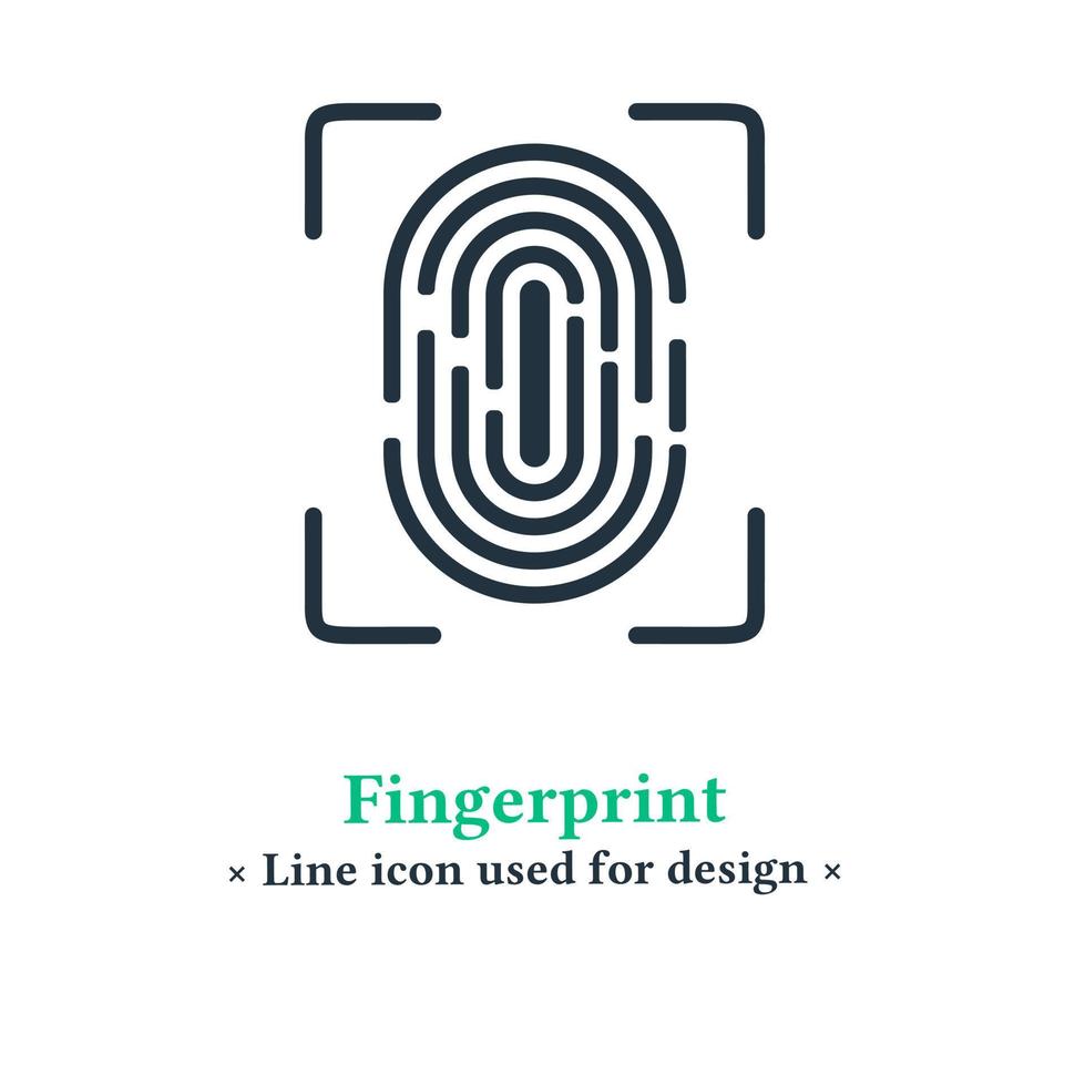 icona dell'impronta digitale isolata su uno sfondo bianco. simbolo dello scanner di impronte digitali per app Web e mobili. vettore