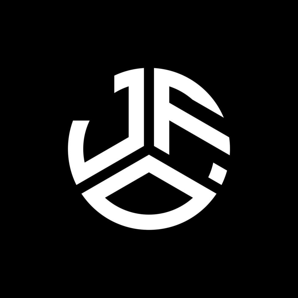 jfo lettera logo design su sfondo nero. jfo creative iniziali lettera logo concept. disegno della lettera jfo. vettore