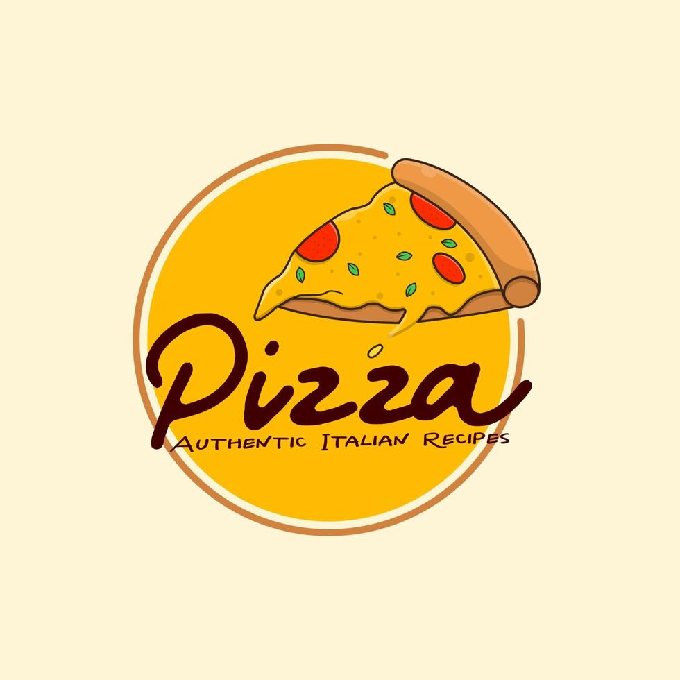 concetto di distintivo logo pizzeria vettore