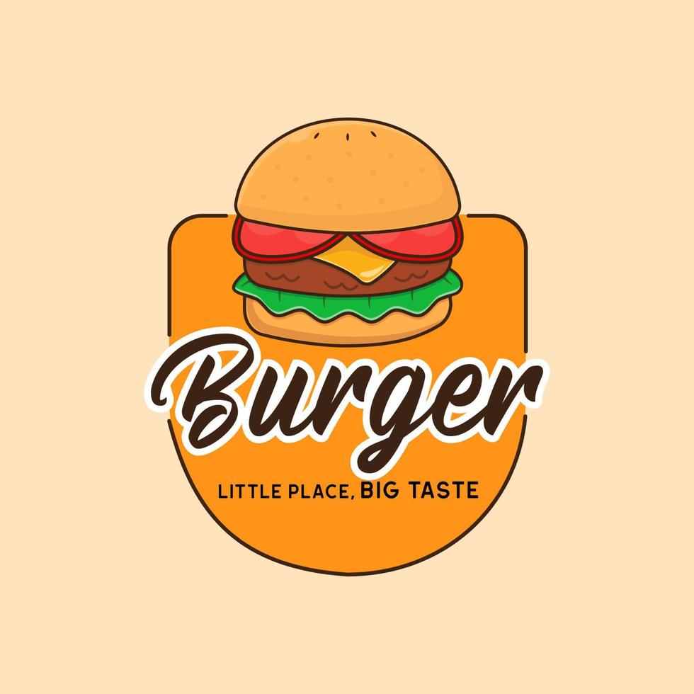 concetto di badge logo negozio di hamburger vettore