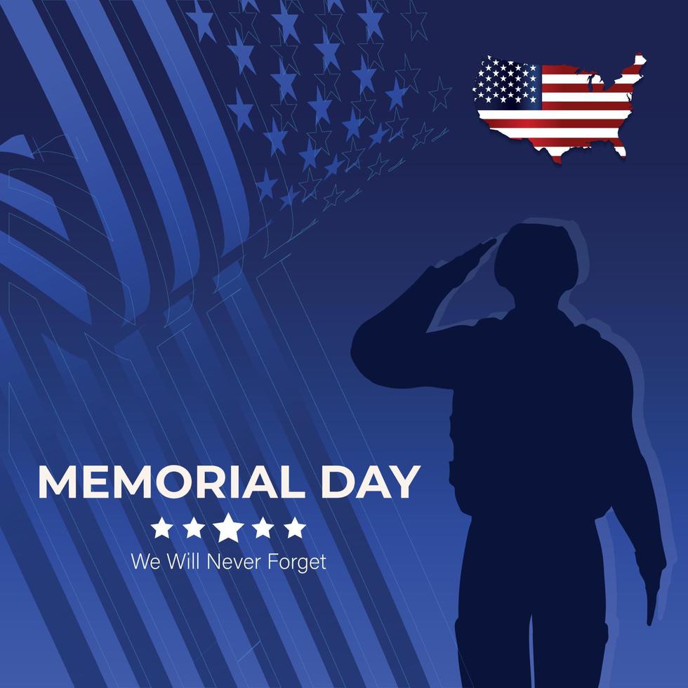 Memorial Day negli Stati Uniti. ricorda e onora. festa federale negli stati uniti d'america. illustrazione vettoriale eps10.