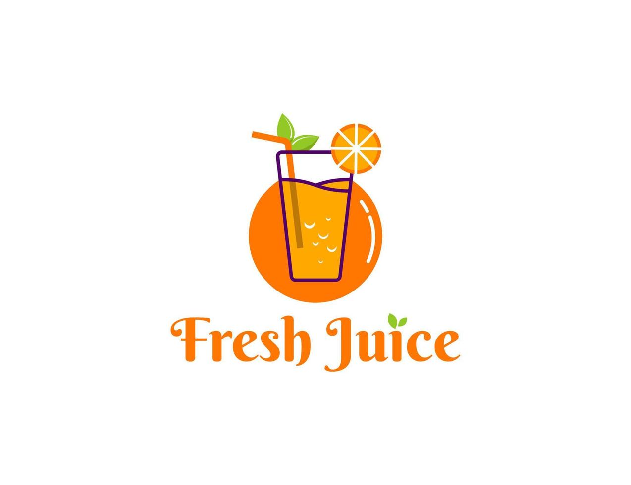 illustrazione di logo di succo d'arancia fresco vettore