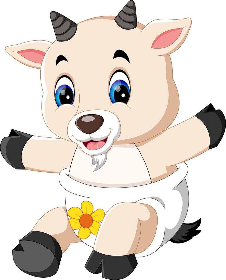 illustrazione del simpatico cartone animato di capra vettore