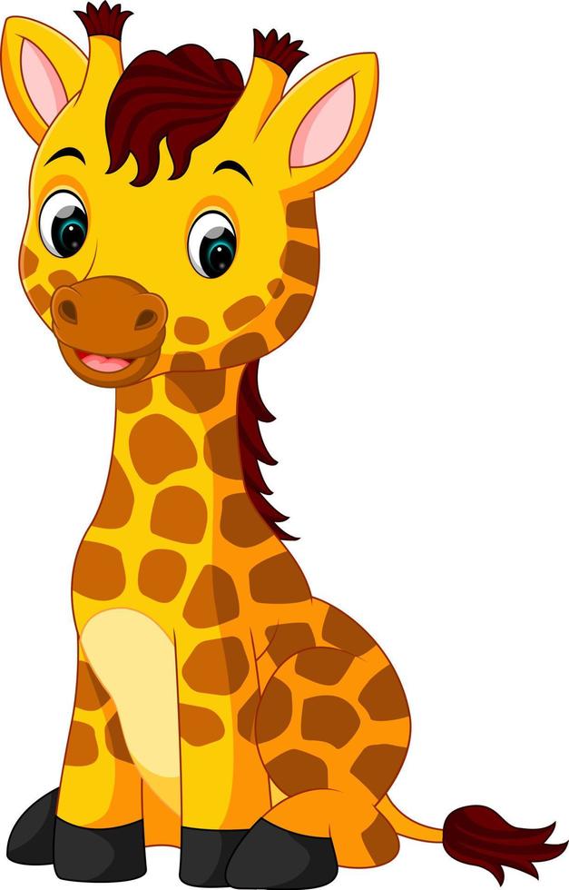 simpatico cartone animato giraffa vettore