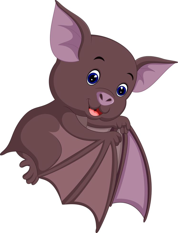 simpatico cartone animato pipistrello vettore