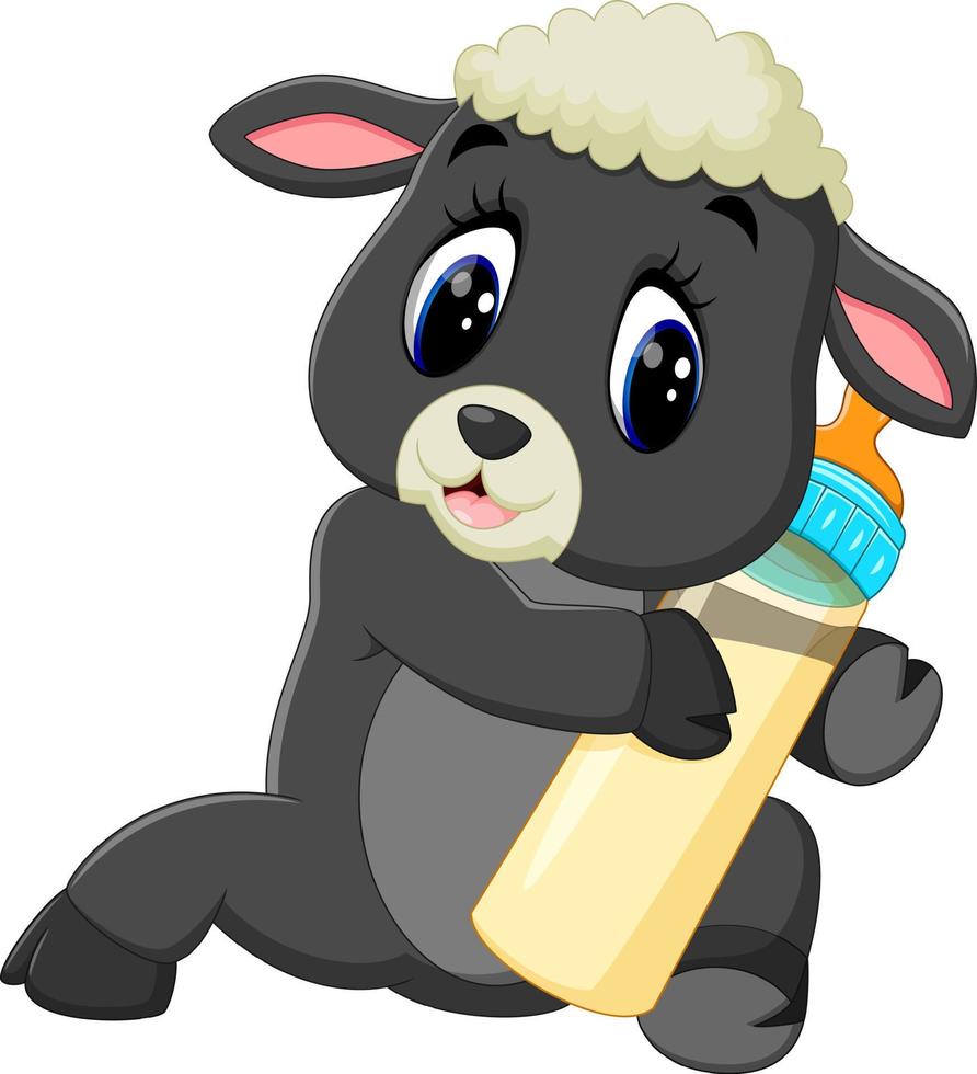 illustrazione del personaggio di pecora simpatico cartone animato vettore