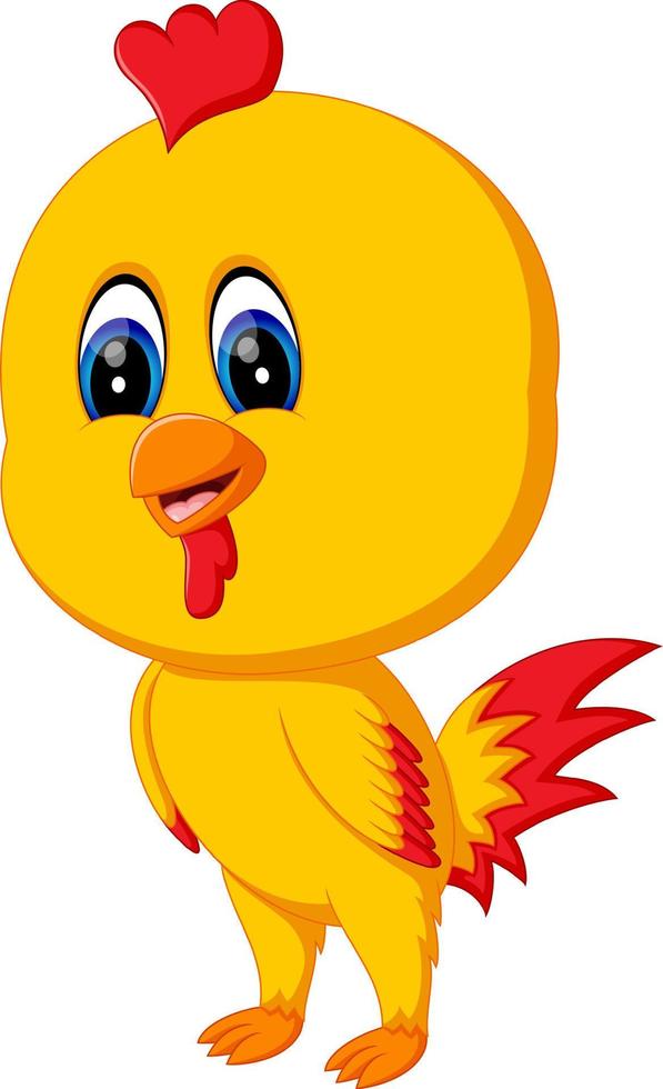 illustrazione del simpatico cartone animato del gallo del bambino vettore