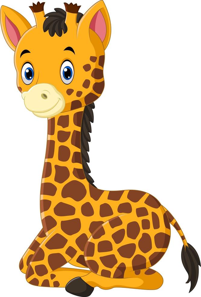 simpatico cartone animato giraffa vettore