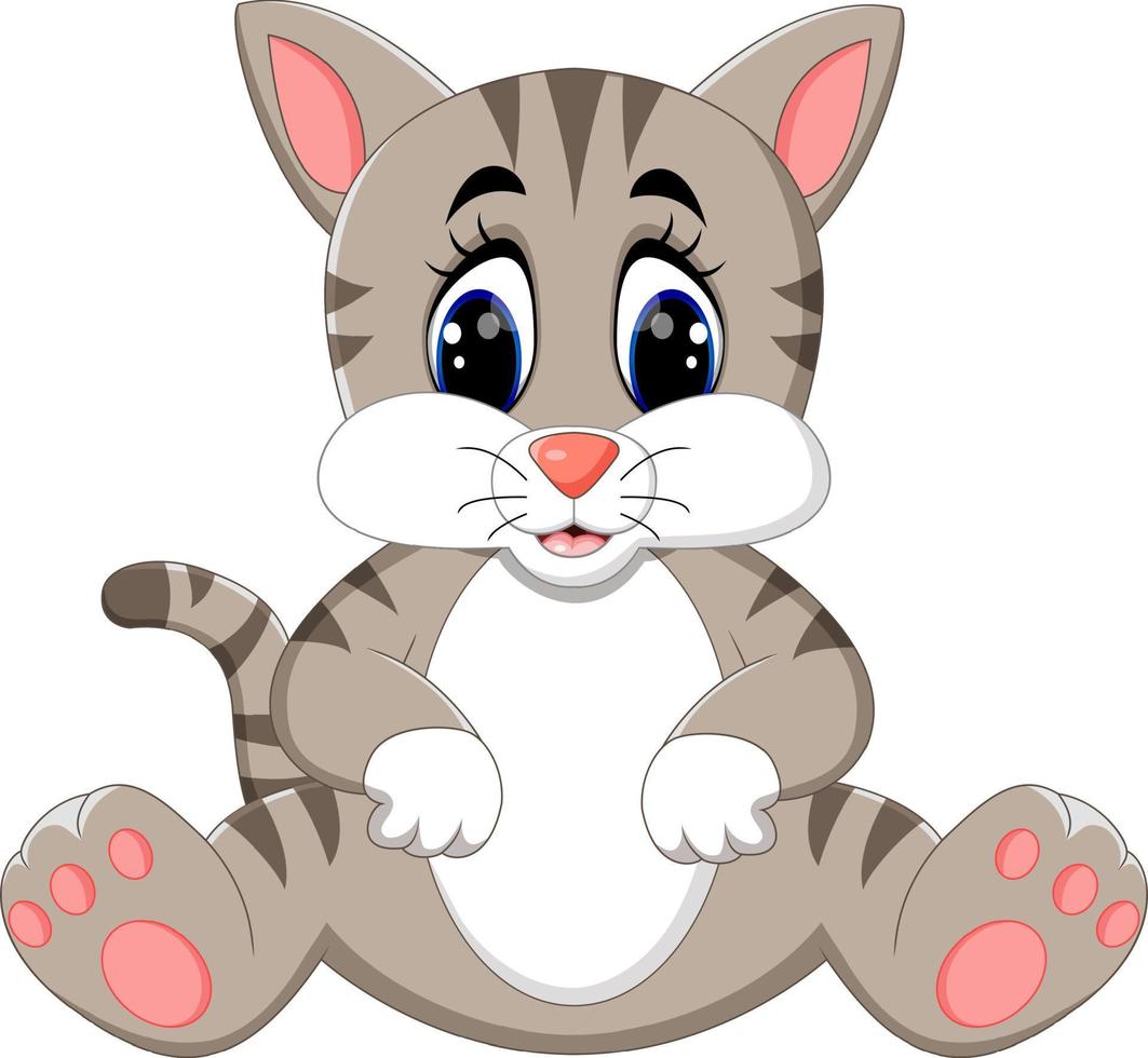 illustrazione del simpatico cartone animato gatto vettore