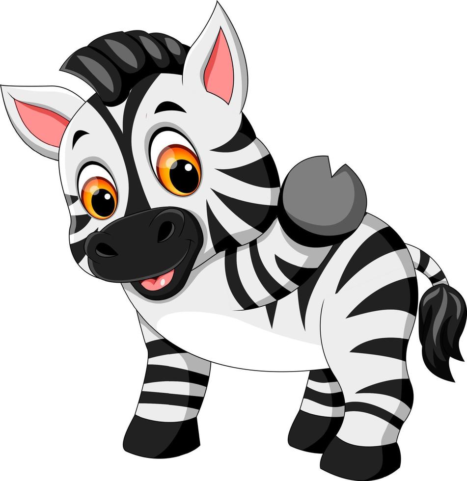 illustrazione del simpatico cartone animato zebra vettore
