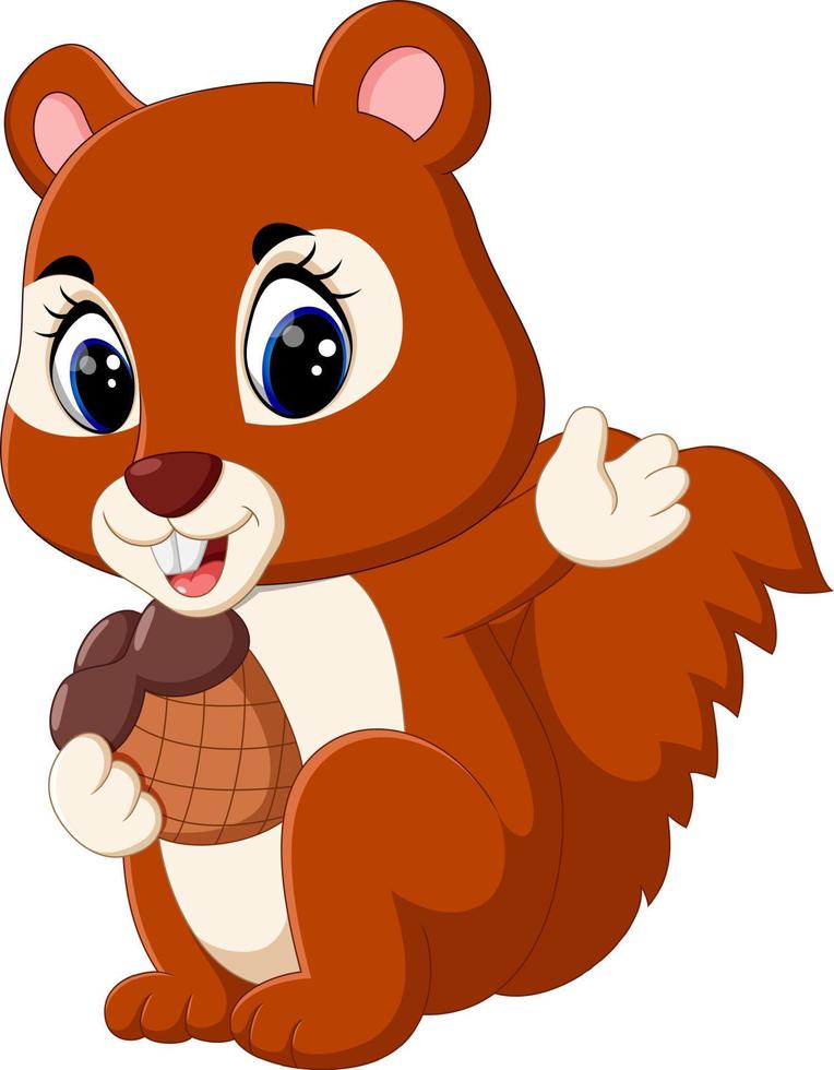 illustrazione del simpatico cartone animato scoiattolo vettore