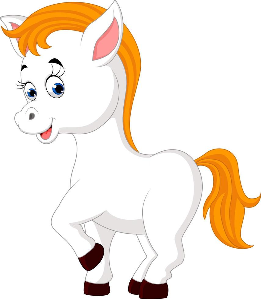 illustrazione del simpatico cartone animato cavallo vettore