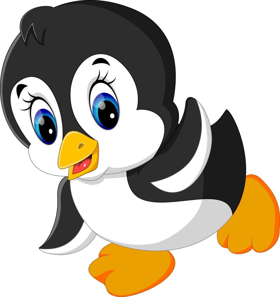 illustrazione del simpatico cartone animato pinguino vettore