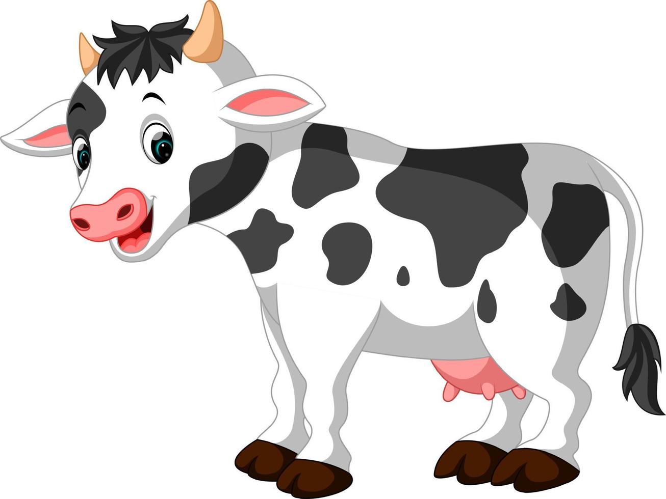 simpatico cartone animato di mucca vettore