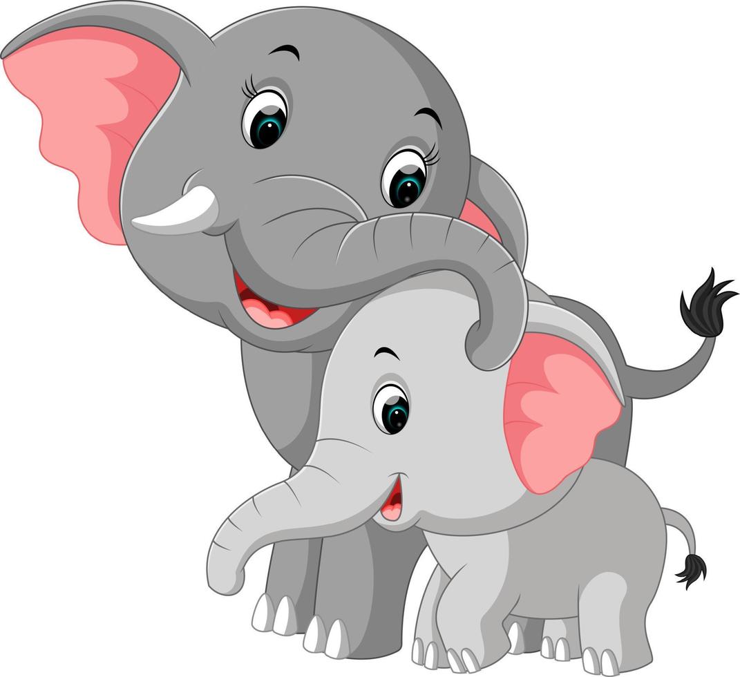 simpatico cartone animato di elefante vettore
