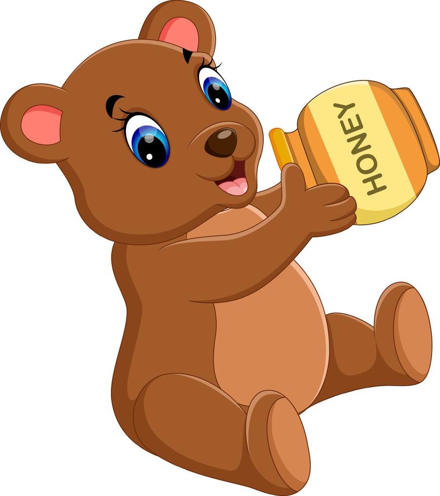 illustrazione del simpatico cartone animato dell'orso del bambino vettore