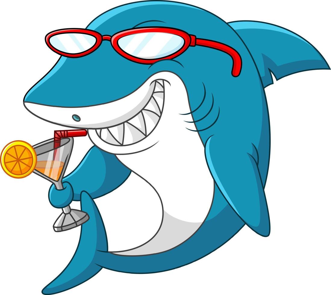 squalo carino cartone animato vettore