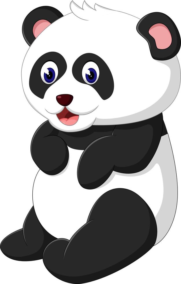 simpatico cartone animato panda vettore