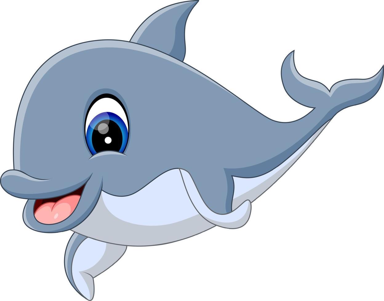 illustrazione del simpatico cartone animato delfino vettore