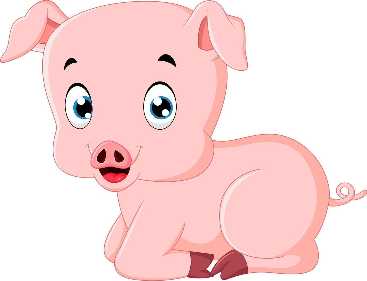 simpatico cartone animato di maiale vettore