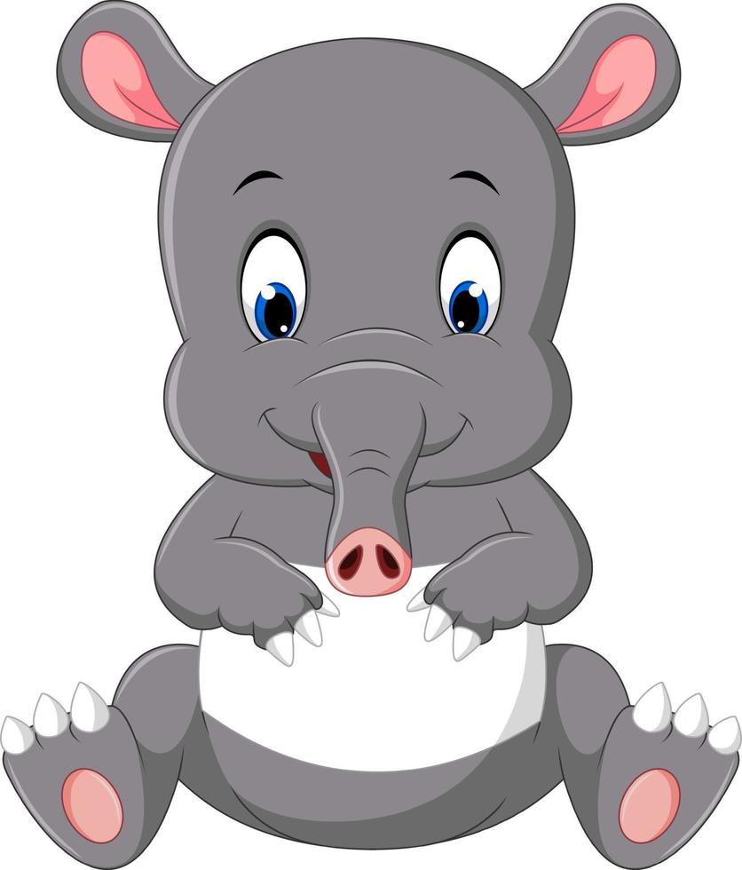 simpatico cartone animato di tapiro vettore