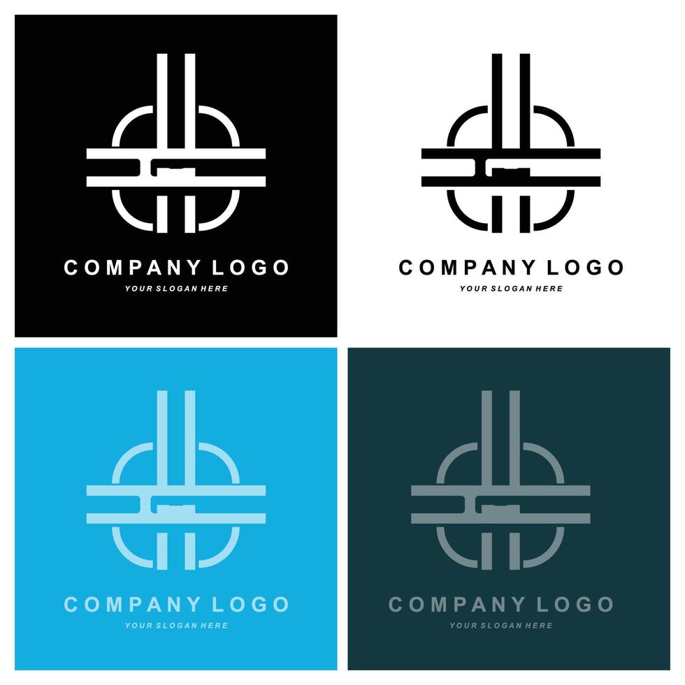 logo della lettera h, design delle iniziali del marchio aziendale, illustrazione vettoriale della serigrafia adesiva