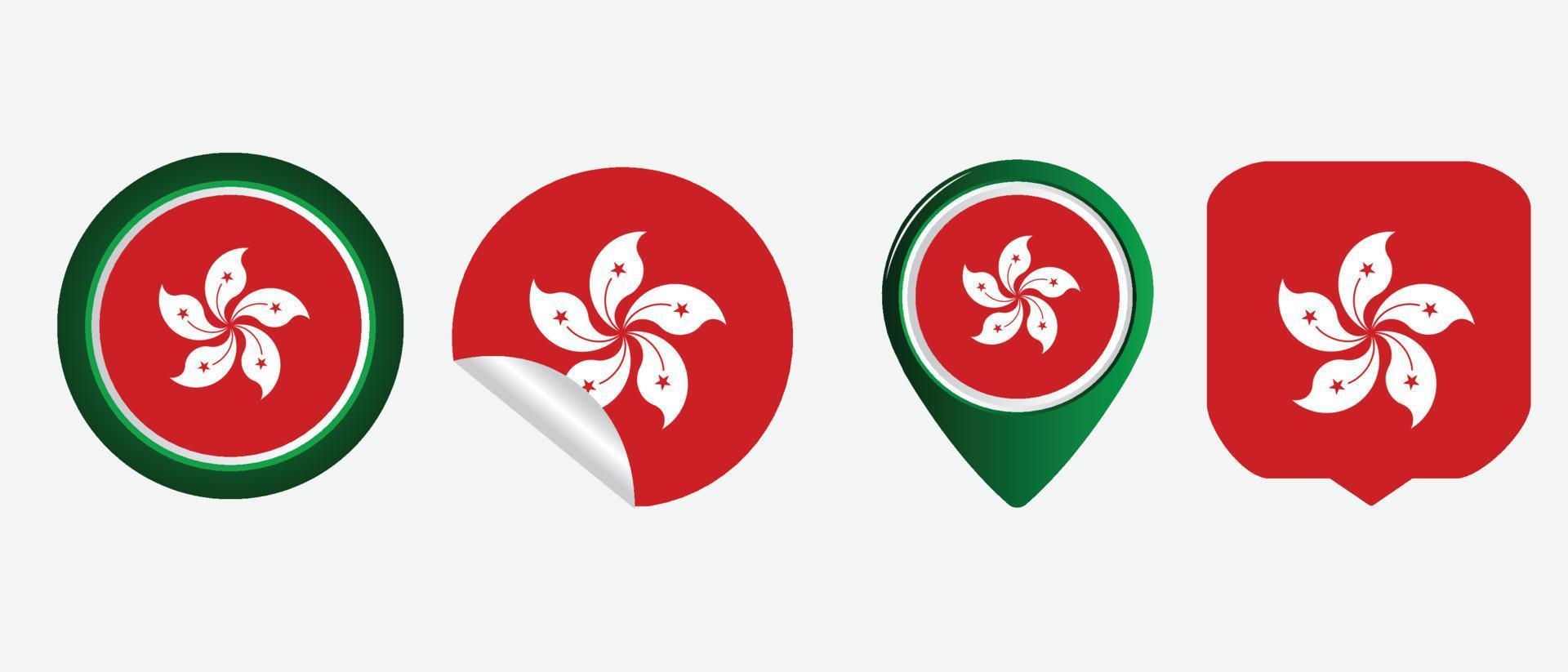 bandiera di hong kong. icona piatta simbolo illustrazione vettoriale