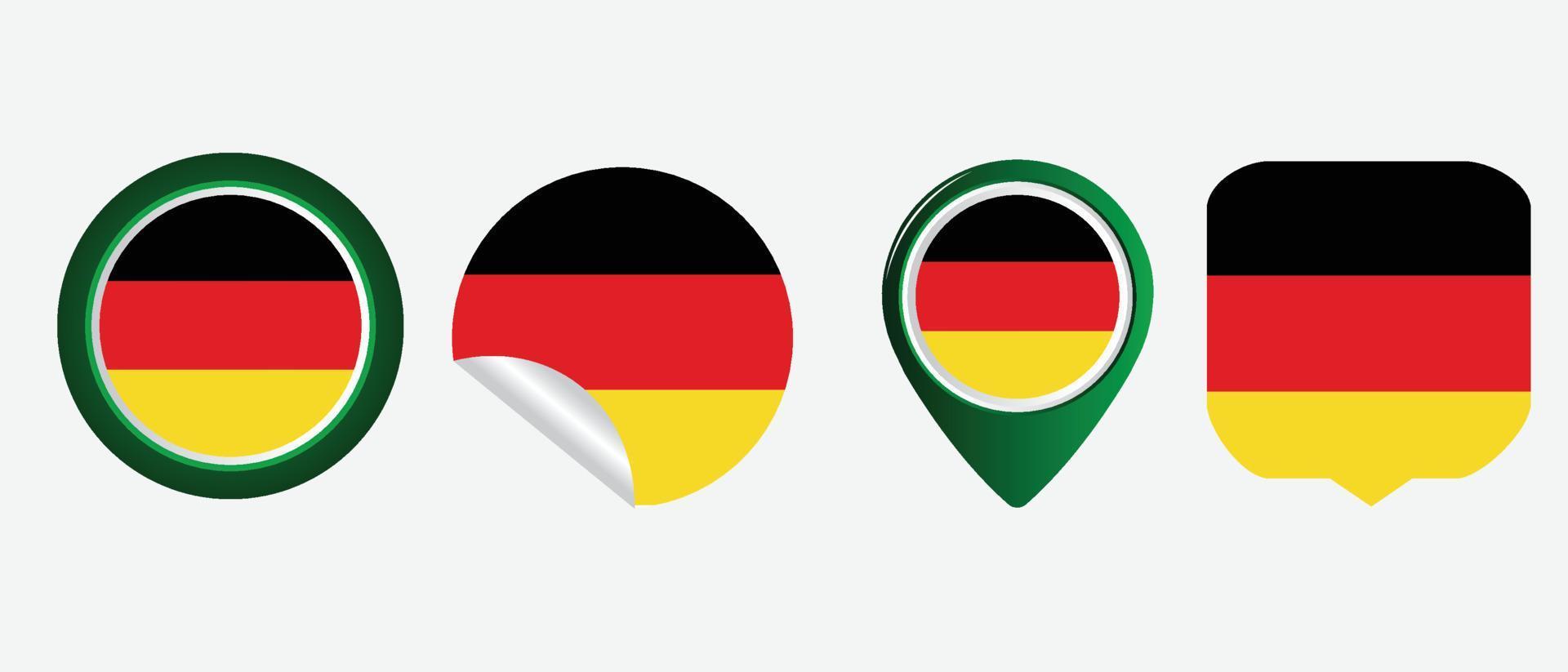 bandiera della germania. icona piatta simbolo illustrazione vettoriale