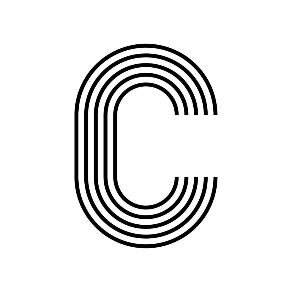 lettera lineare c icona moderna. linea dell'alfabeto e c disegno a intreccio di erbe. logo, identità aziendale, app, banner creativi e altro ancora. linea geometrica creativa. vettore