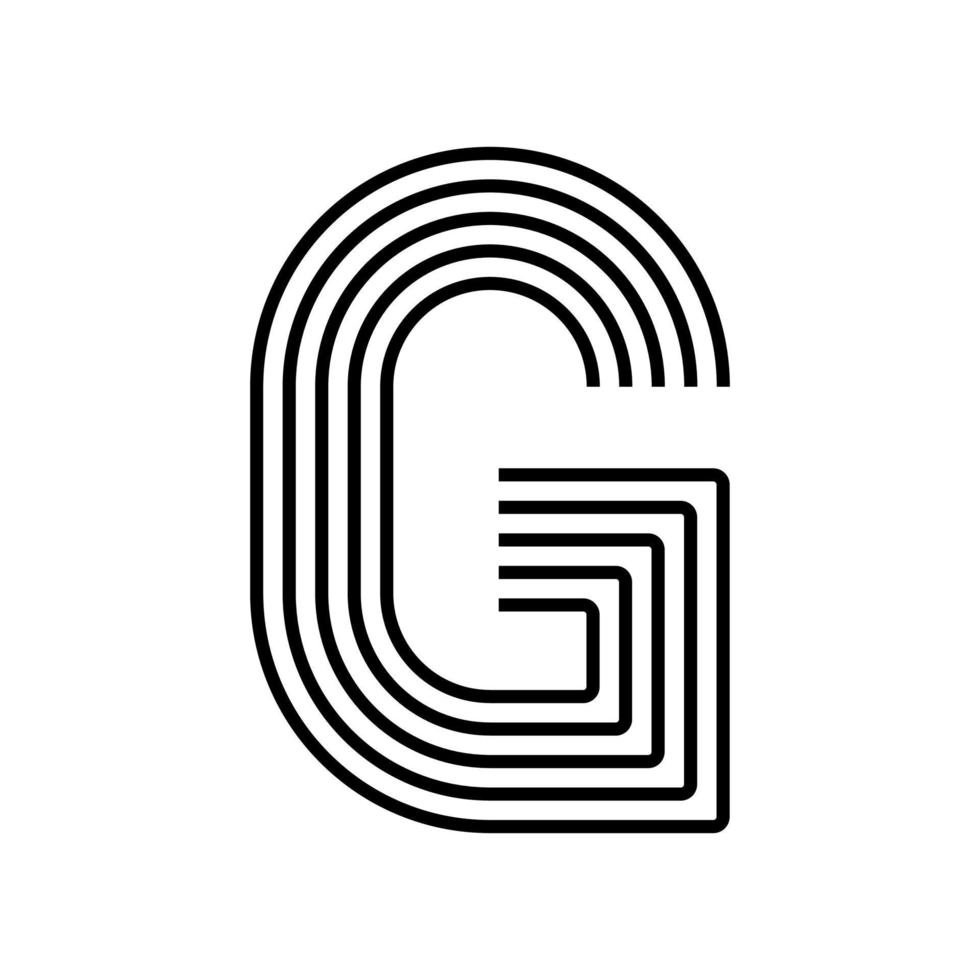 lettera lineare g icona moderna. linea dell'alfabeto e g design a intreccio di erbe. logo, identità aziendale, app, banner creativi e altro ancora. linea geometrica creativa. vettore