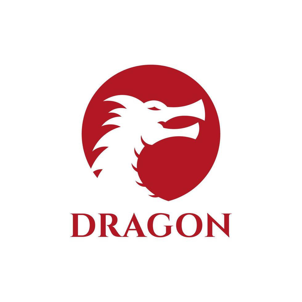 disegno dell'illustrazione di vettore del logo della siluetta del drago, elemento del logo del drago