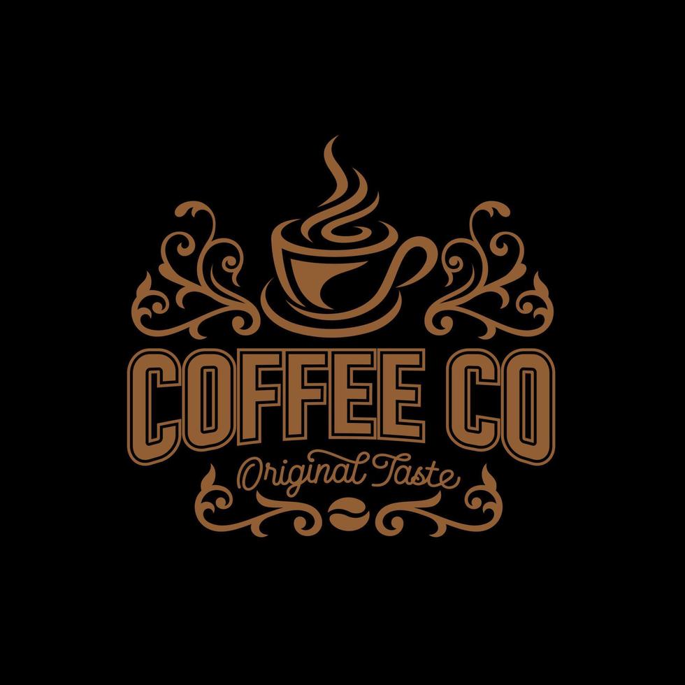 modello di progettazione logo caffetteria. emblema del caffè retrò. arte vettoriale. vettore