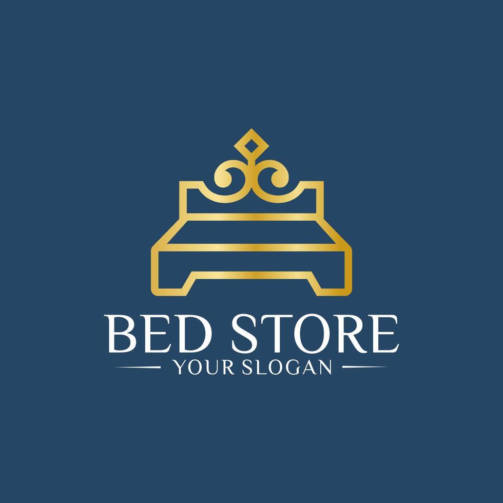 modello vettoriale di design del logo del negozio di letto