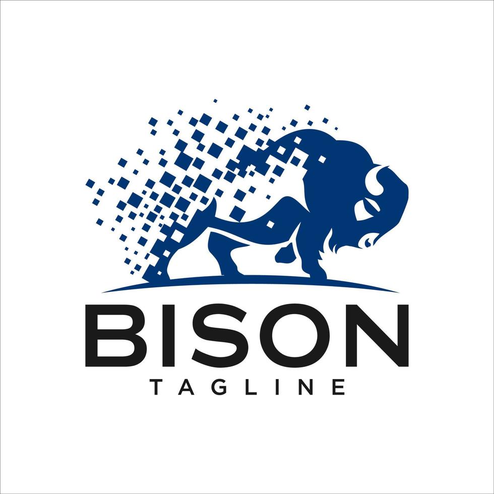 ispirazione per il design del logo vettoriale della mascotte del bisonte