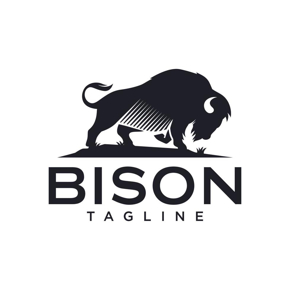 ispirazione per il design del logo vettoriale della mascotte del bisonte