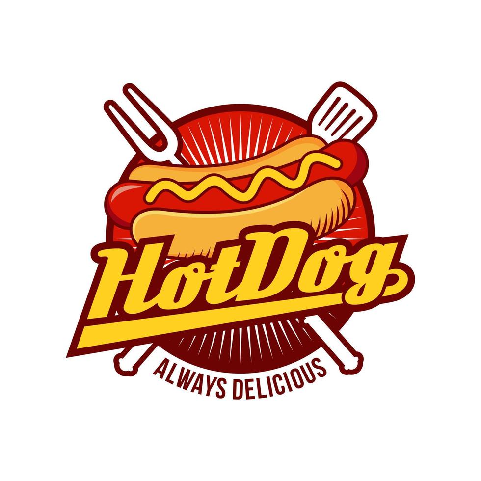 illustrazione vettoriale del logo hot dog