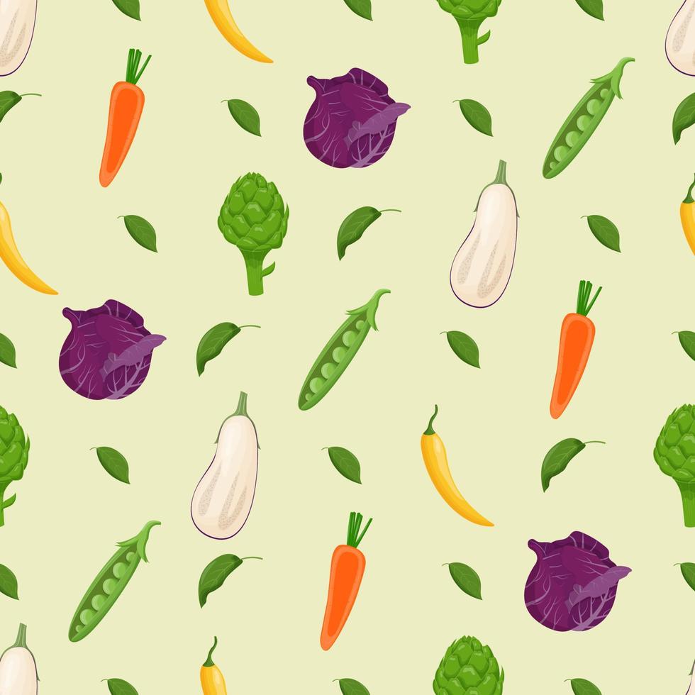 modello senza cuciture di verdure. cibo vegetariano, concetto di alimentazione sana. illustrazione vettoriale piatta